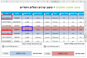 עיצוב מותנה באקסל