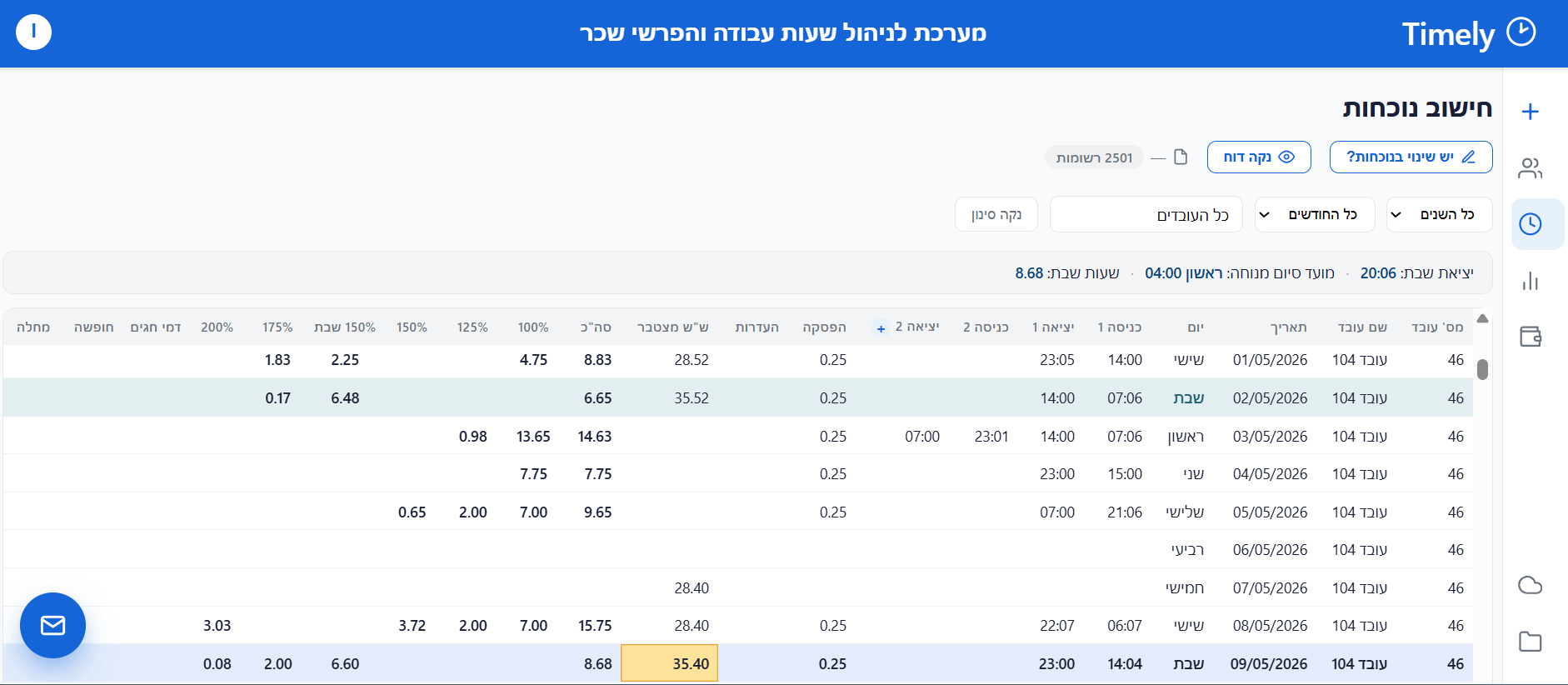 חישוב נוכחות